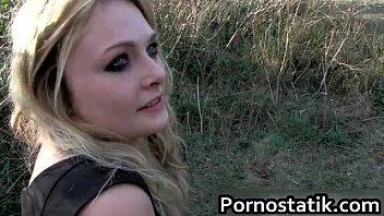 Nasty blonde slut goes dogging to find