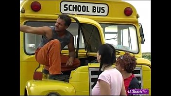 Two young schoolgirls fucking lucky bus driver