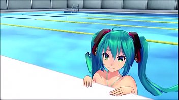 MMD Hatsune Miku Fiesta de Picina y Sexo