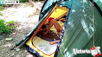 Saw Solo Masturbation Girl While Camping