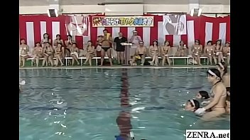 JAV gigantic pool meet featuring capture the top cavalry charge with English subtitles