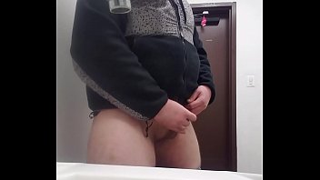 Cumming all over unlocked gas station bathroom