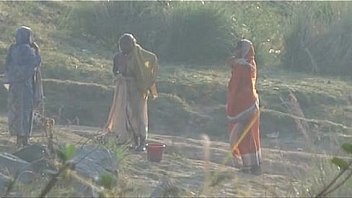 Desi granny changing after bath on river
