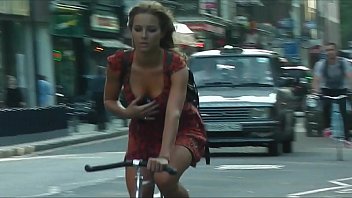 Attractive White Girl On Bike