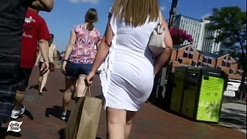 Walking Behind Her Big Butt White Dress!