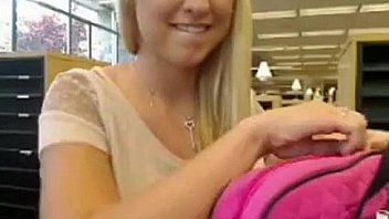 Blond girl squirts in public school - more videos of her on freakygirlcams.co.uk