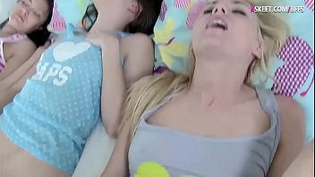 Amateur teen besties had fun with one dick on sleepover