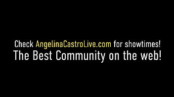 Curvy Big Boobed BBW Angelina Castro plows pretty Latina Miss Raquel with a Big StrapOn penis way inside her curvy cunt for a double cum ending! Full Video & Angelina Live @ AngelinaCastroLive.com!