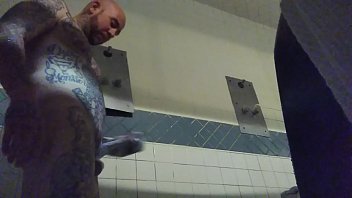 Jailhouse masturbation,  White guy, big dick, cum shot