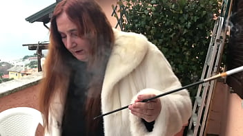 Augusta- A fetish slut dom wife smoker with fur and holder